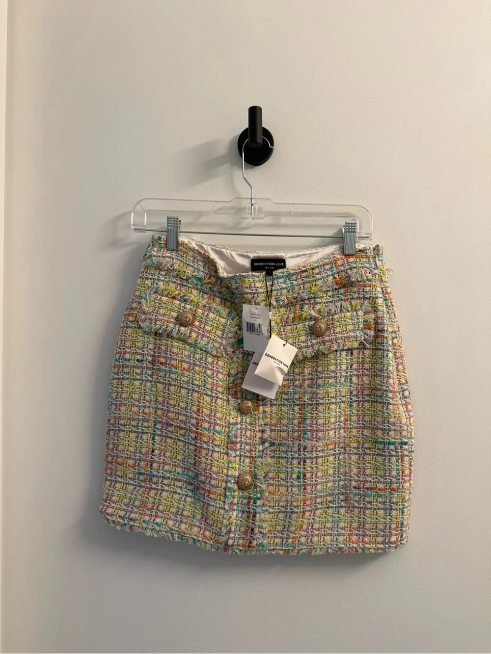 NWT Generation Love Sandra Rainbow Tweed Skirt (Size 2)